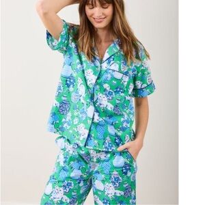 Printfresh Green and Blue Pajama Set